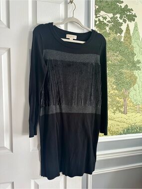 ✨Michael Kors Sequin Shimmer Knit Colorblock Dress | M | Quiet Luxury Cocktail✨